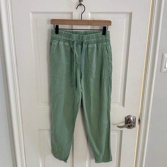 Zara The Raw Hem Jogger Pants in Light Green Size Small - Picture 5 of 8